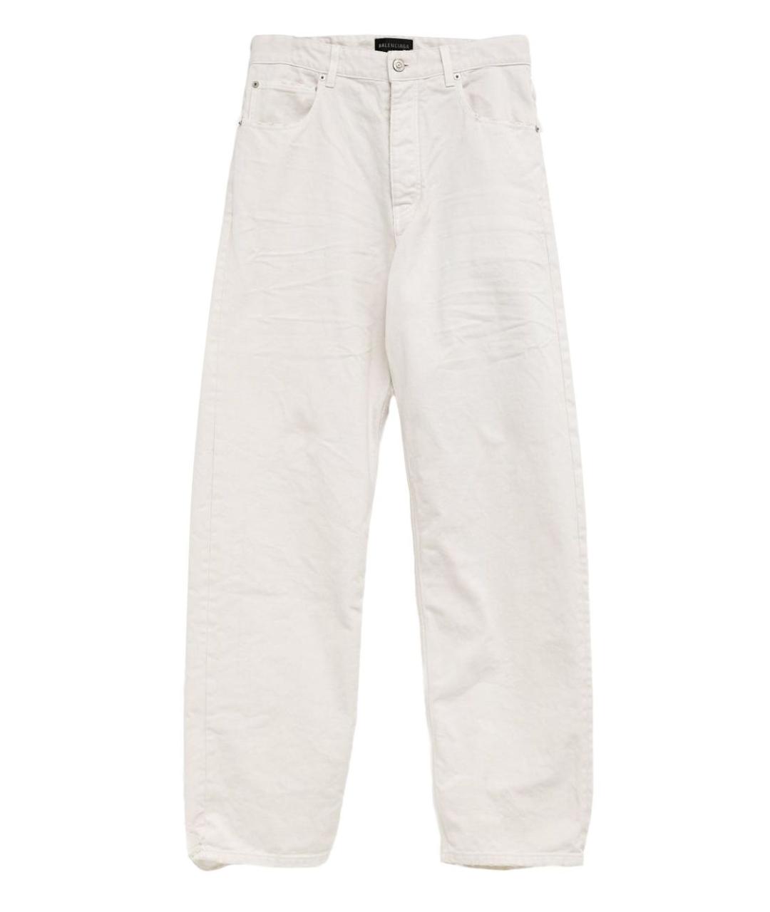 BALENCIAGA Белые хлопковые прямые джинсы, фото 1