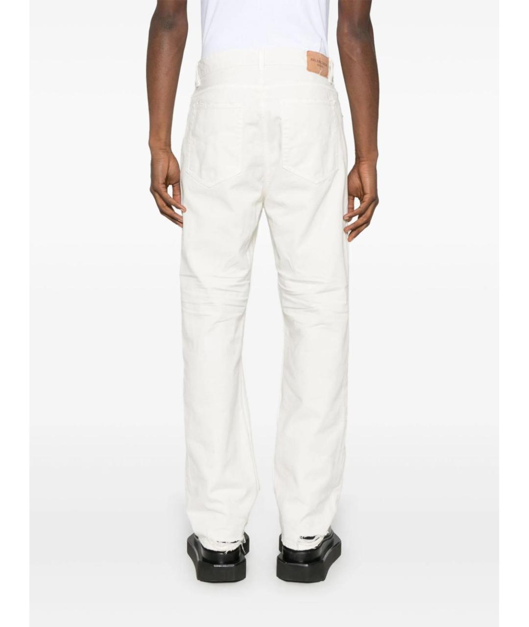 BALENCIAGA Белые хлопковые прямые джинсы, фото 3
