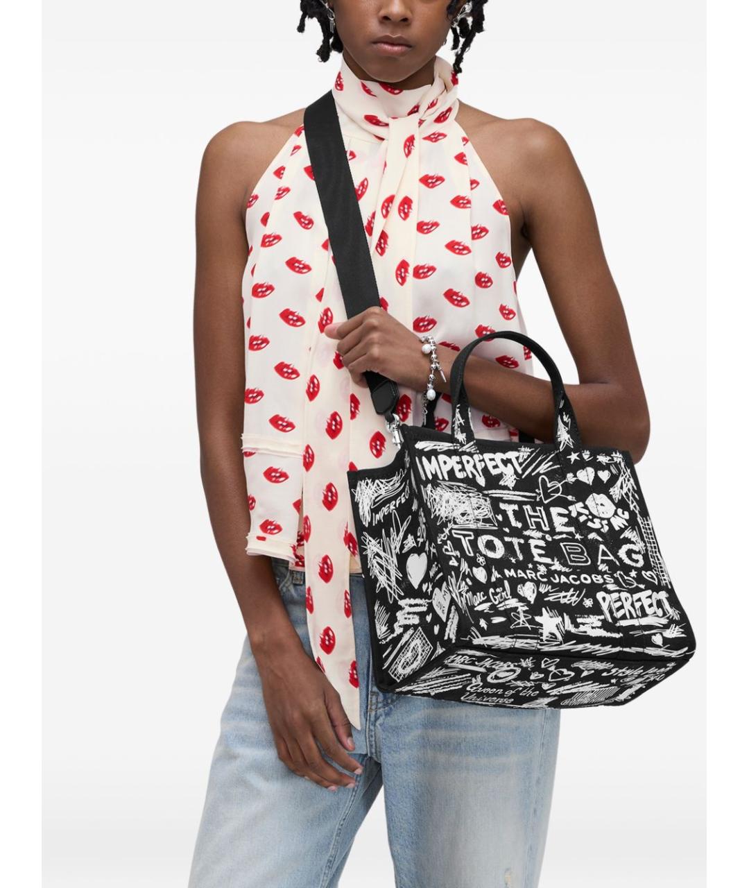 MARC JACOBS Черная тканевая сумка тоут, фото 3