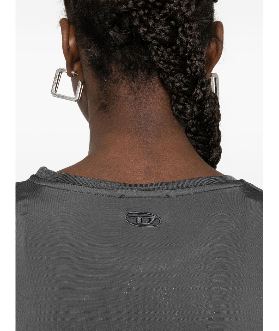 DIESEL Серая вискозная футболка, фото 5