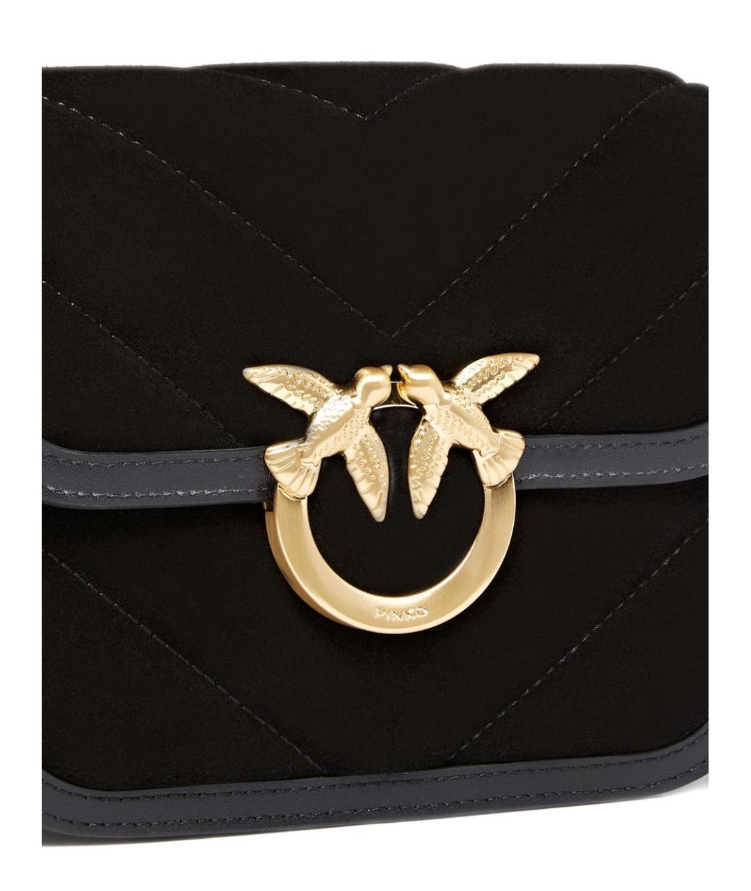 PINKO Черная замшевая сумка через плечо, фото 3