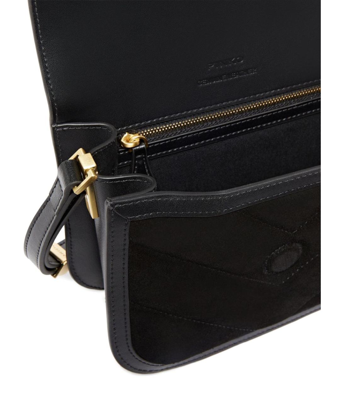 PINKO Черная замшевая сумка через плечо, фото 4