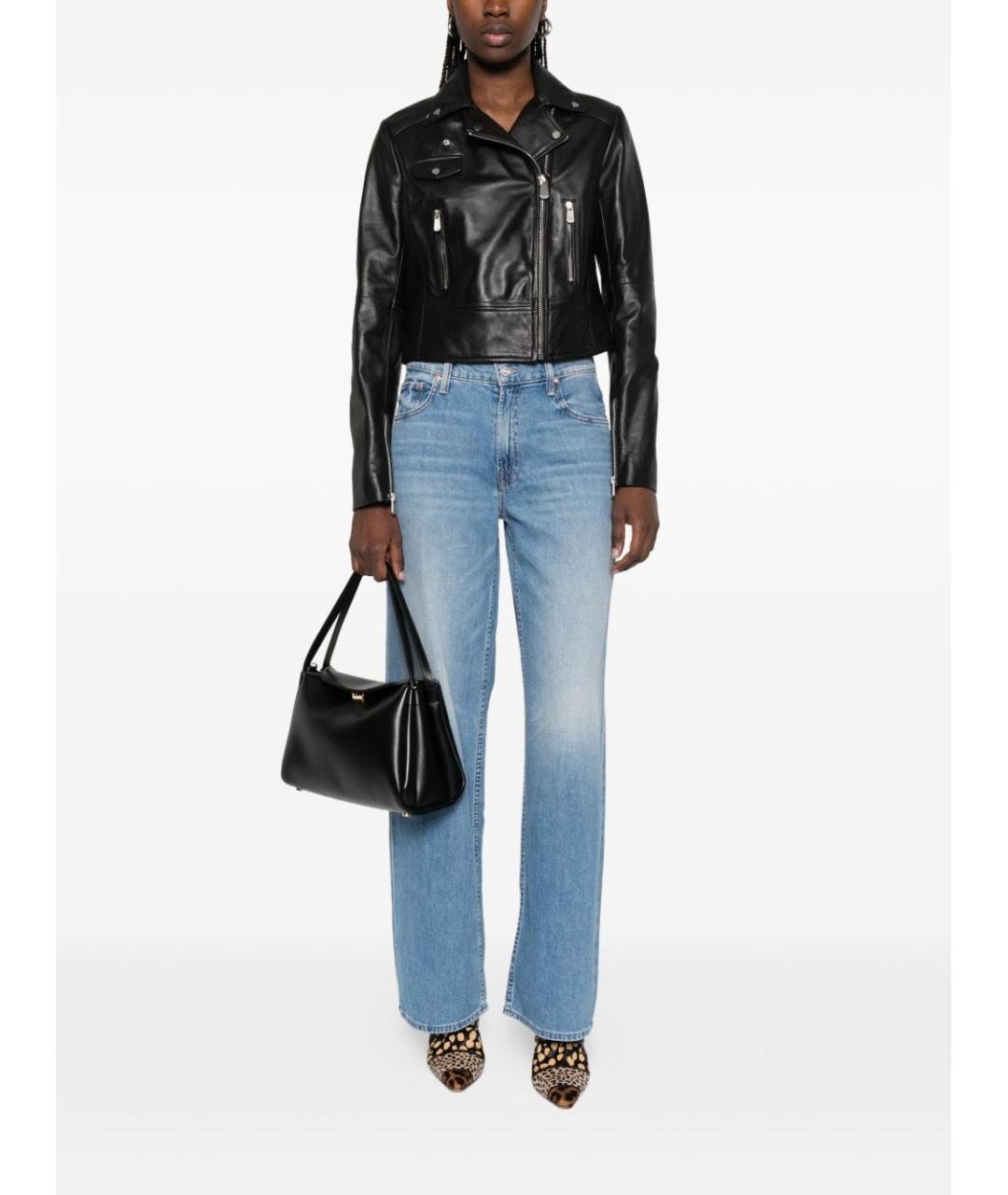 PINKO Черная кожаная куртка, фото 3