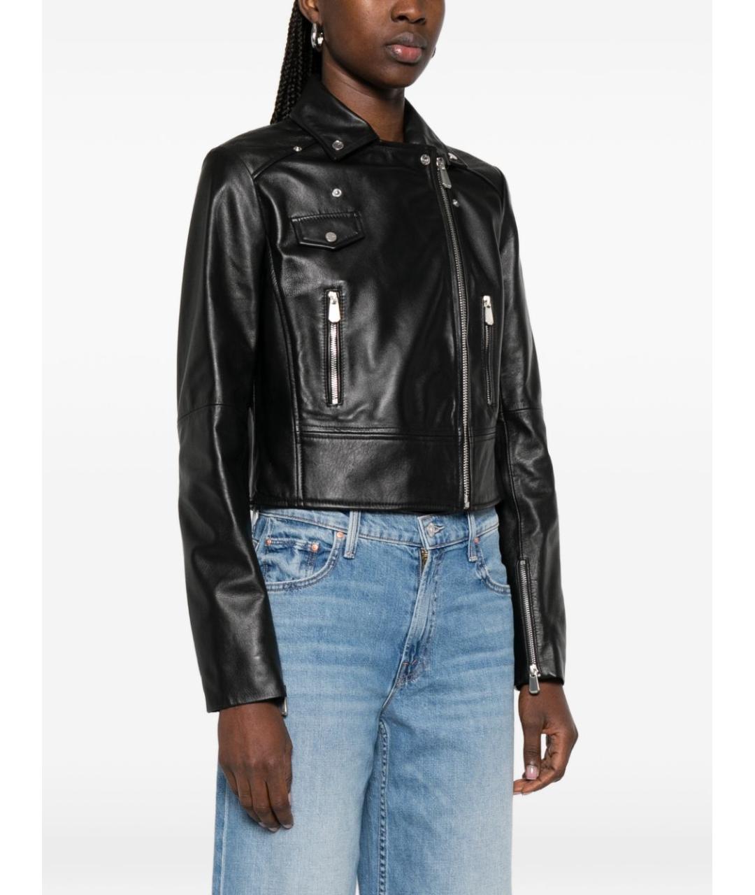 PINKO Черная кожаная куртка, фото 5