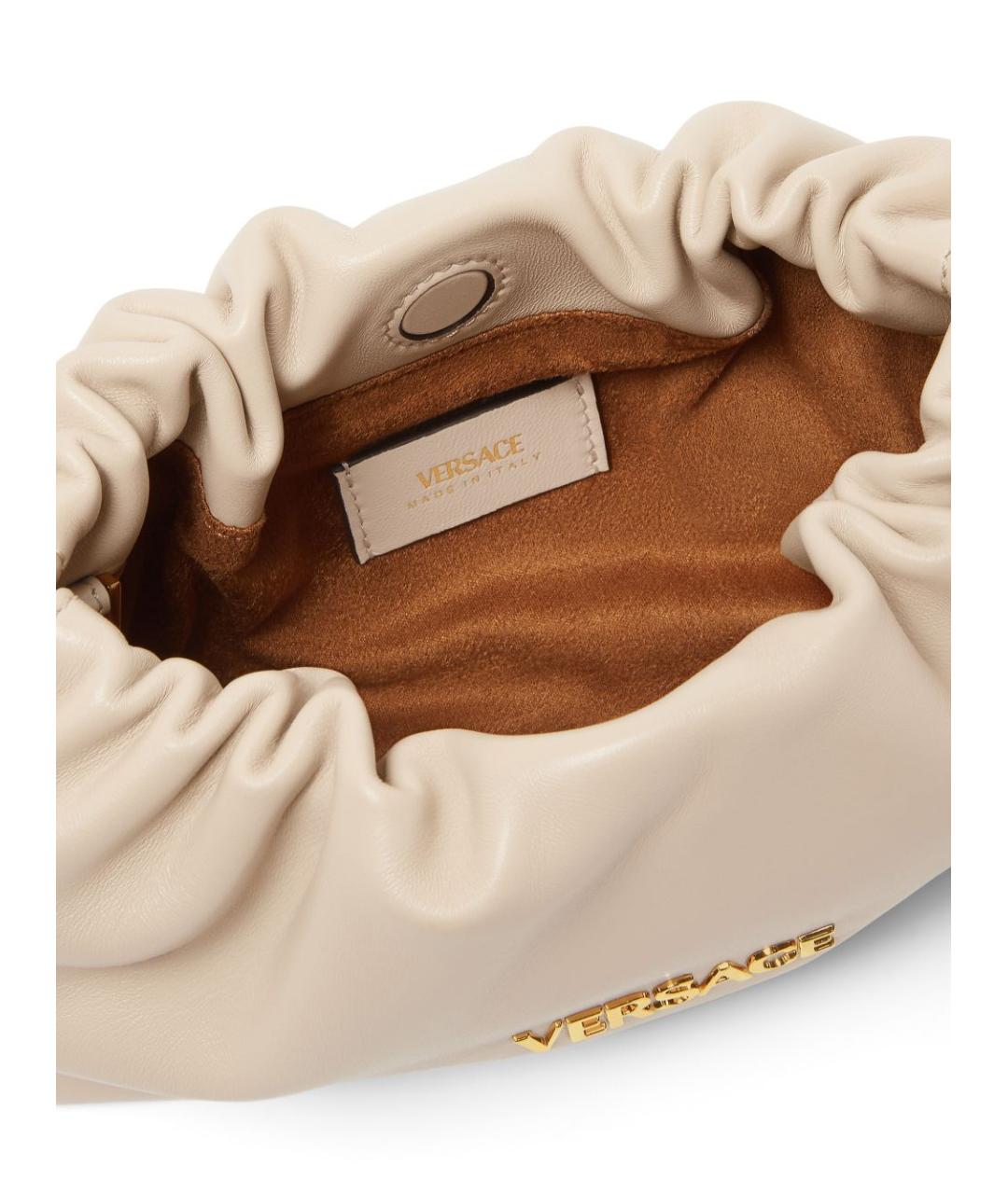 VERSACE Белая кожаная сумка через плечо, фото 3