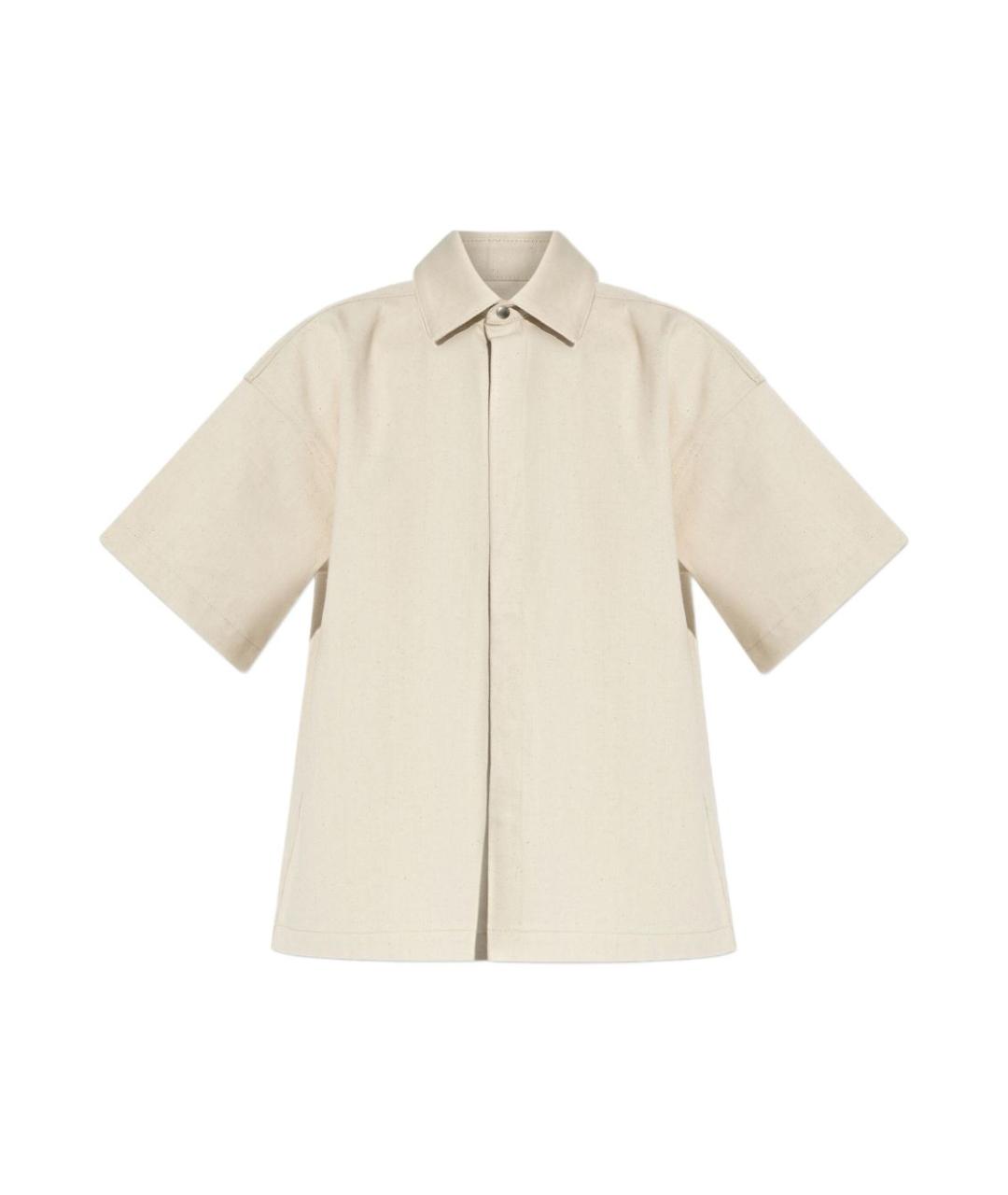 JIL SANDER Бежевая хлопковая рубашка, фото 1