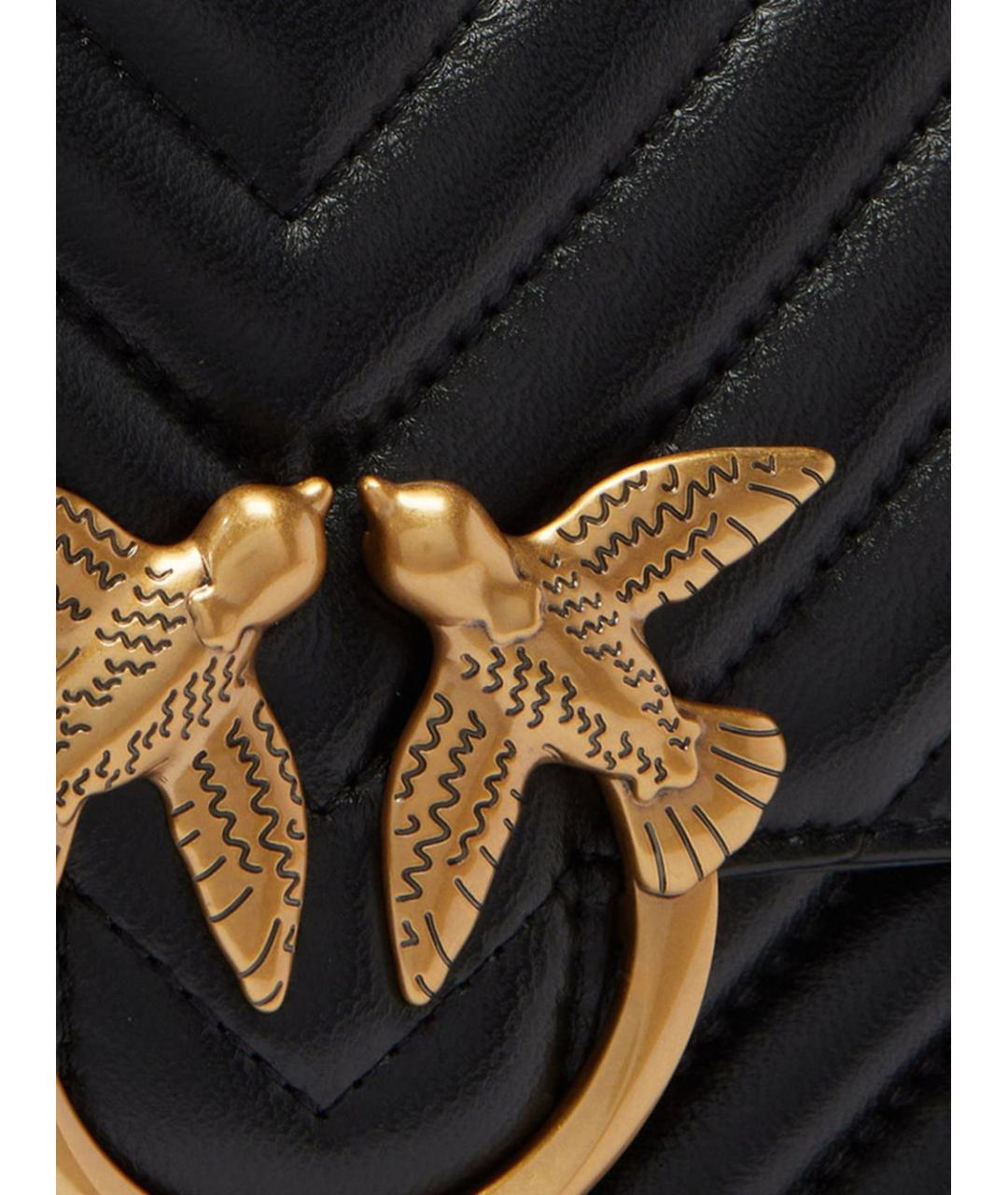 PINKO Черная кожаная сумка через плечо, фото 3