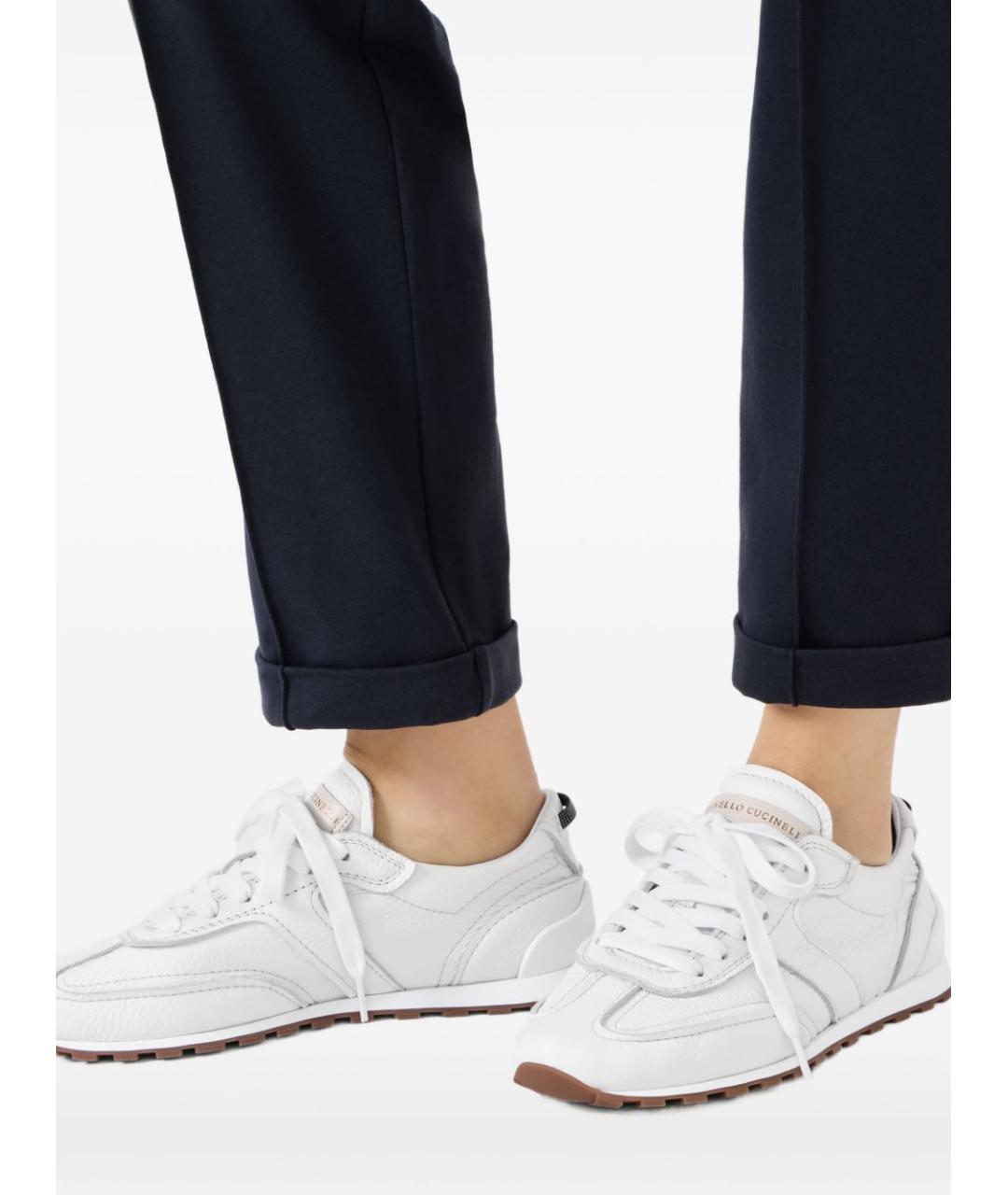 BRUNELLO CUCINELLI Белые кожаные кроссовки, фото 3