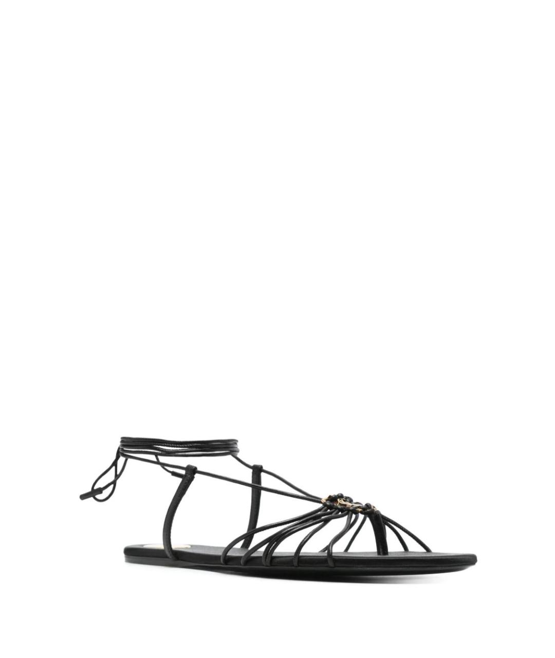 SAINT LAURENT Черные кожаные босоножки, фото 3