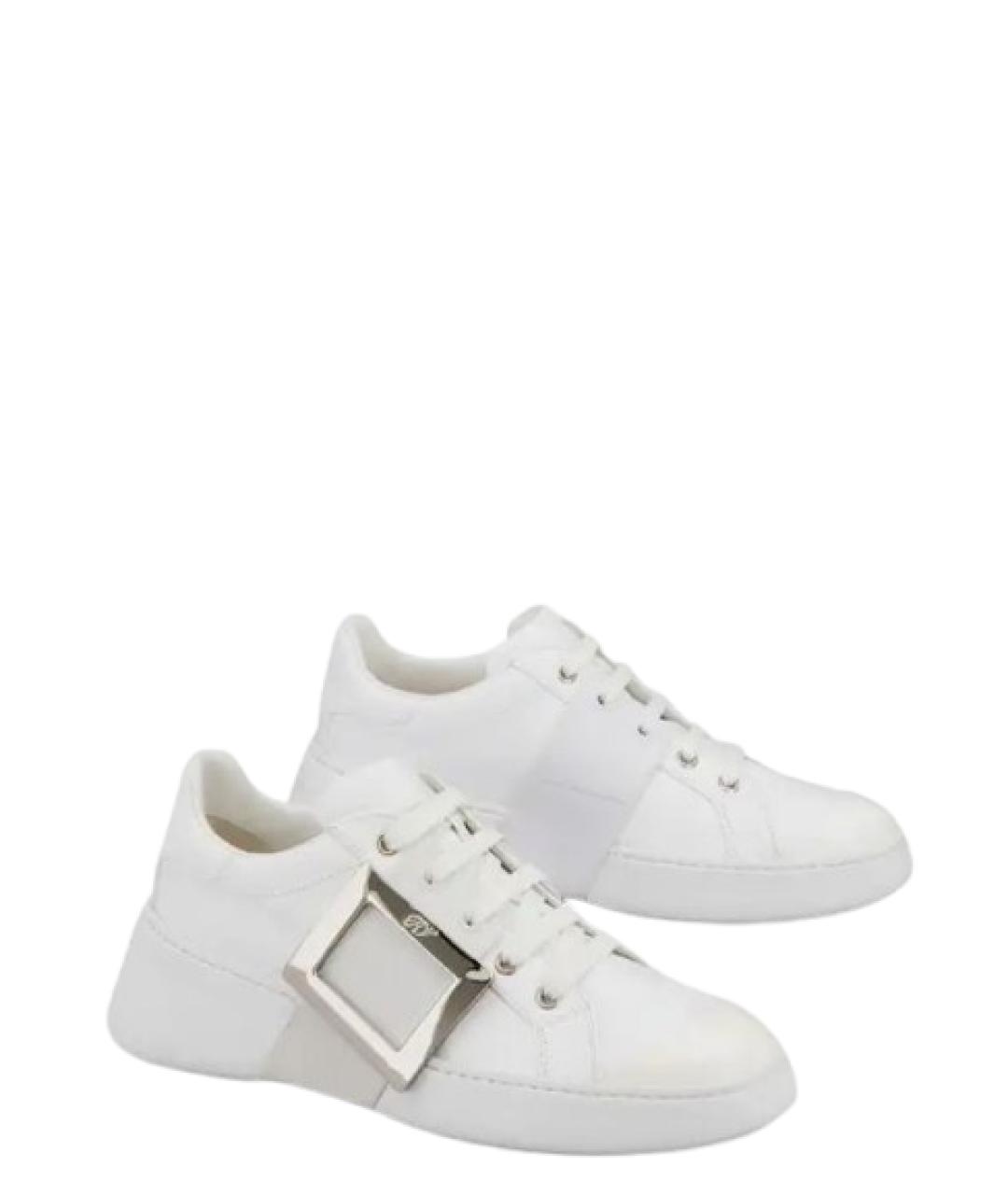 ROGER VIVIER Белые кожаные кроссовки, фото 2