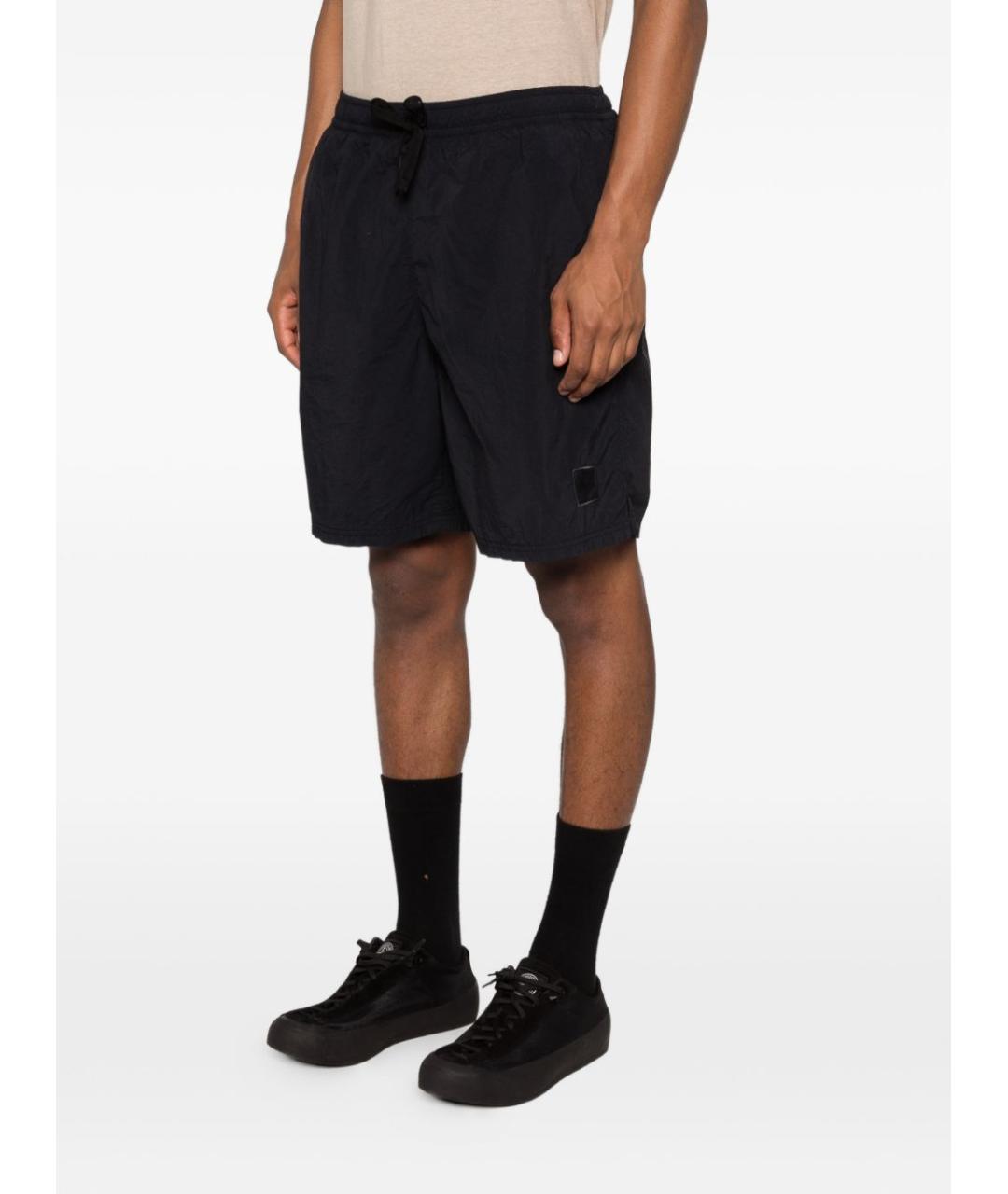 STONE ISLAND Темно-синие полиамидовые шорты, фото 3