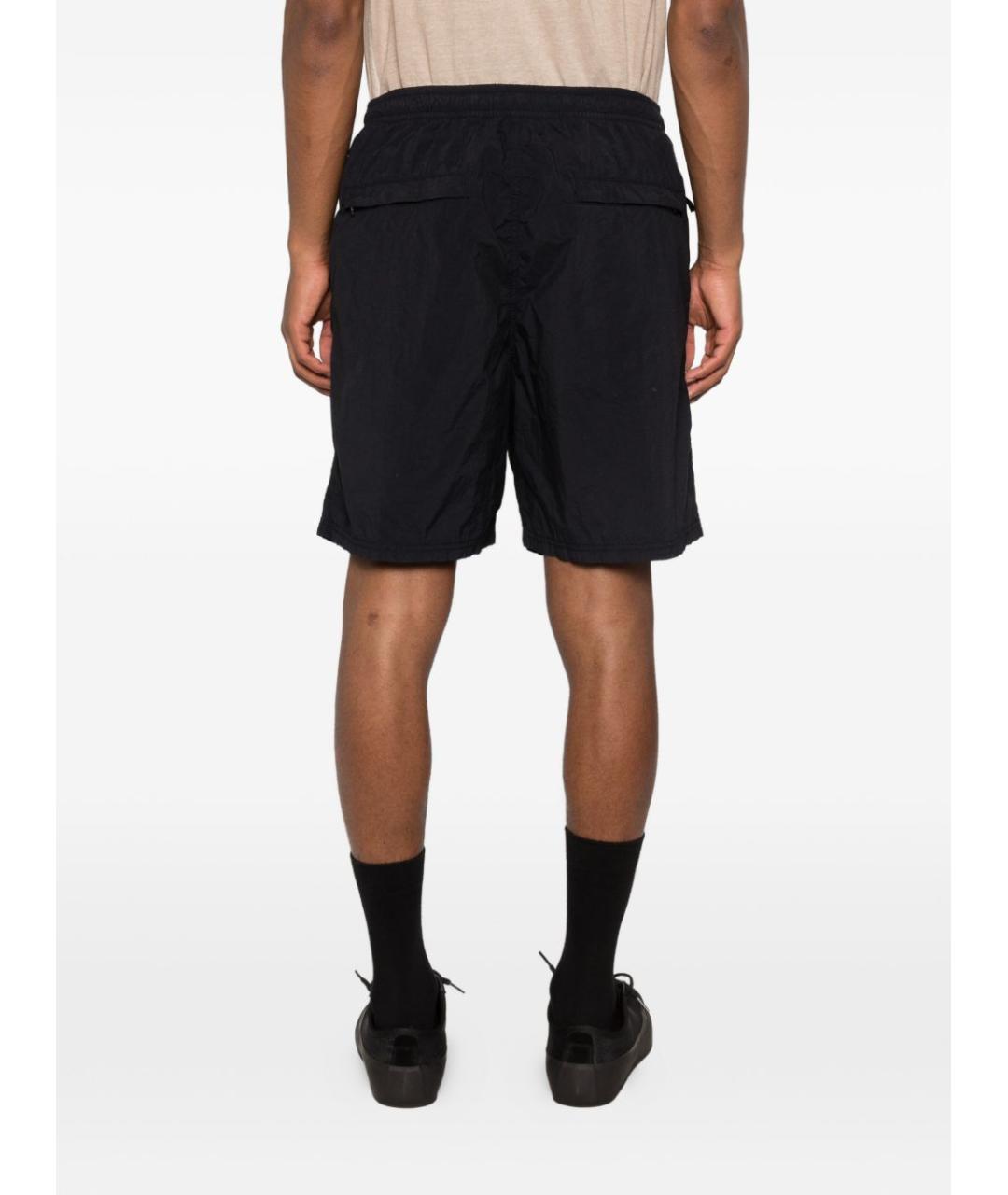 STONE ISLAND Темно-синие полиамидовые шорты, фото 4