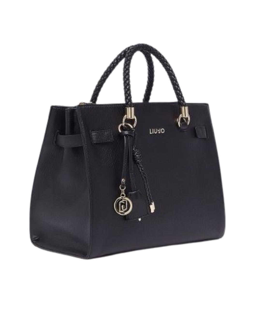 LIU JO Черная сумка тоут из искусственной кожи, фото 2