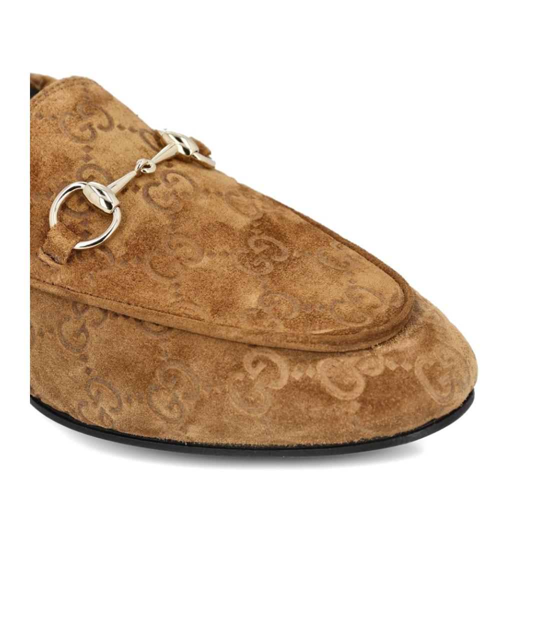 GUCCI Коричневые замшевые лоферы, фото 3
