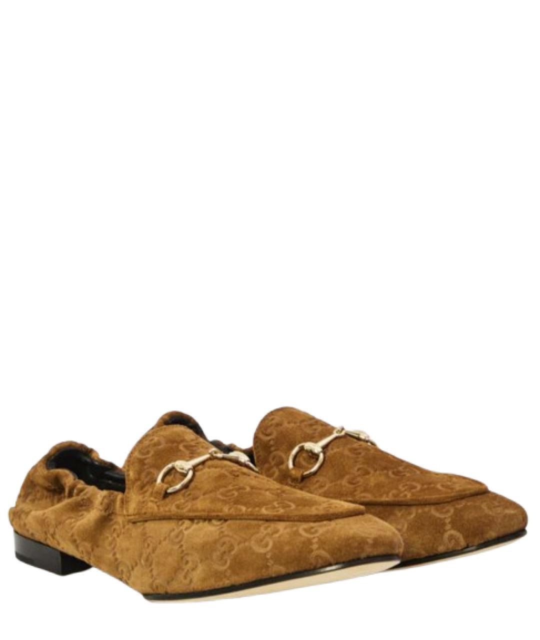 GUCCI Коричневые замшевые лоферы, фото 2