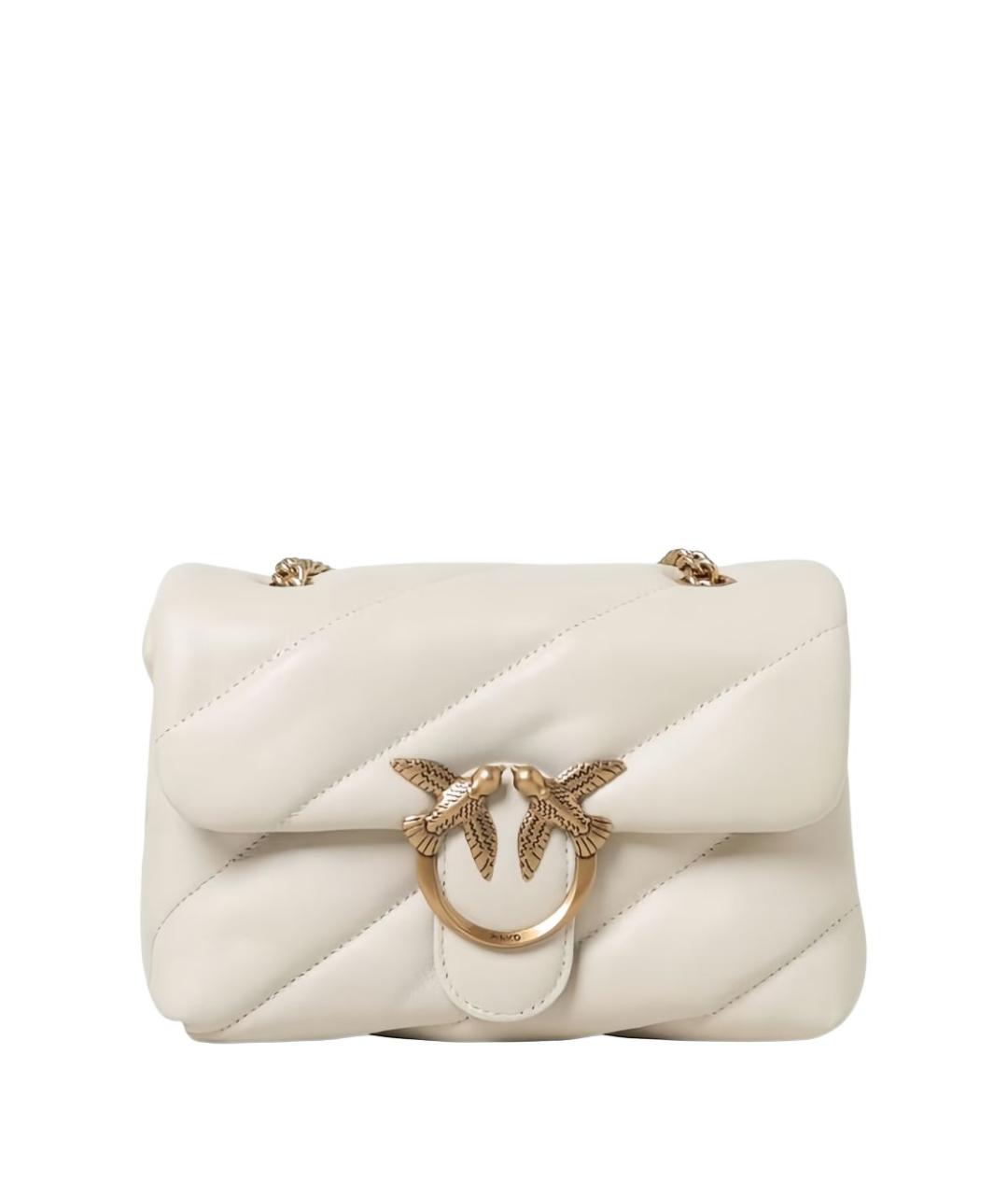 PINKO Белая кожаная сумка через плечо, фото 1