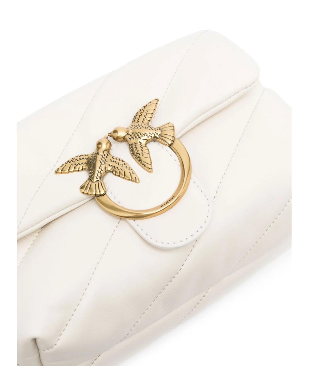 PINKO Белая кожаная сумка через плечо, фото 3