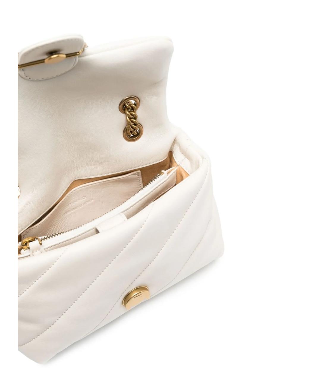 PINKO Белая кожаная сумка через плечо, фото 5