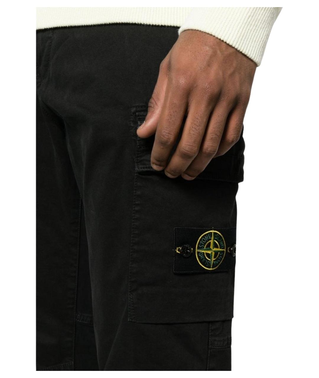 STONE ISLAND Черные повседневные брюки, фото 3