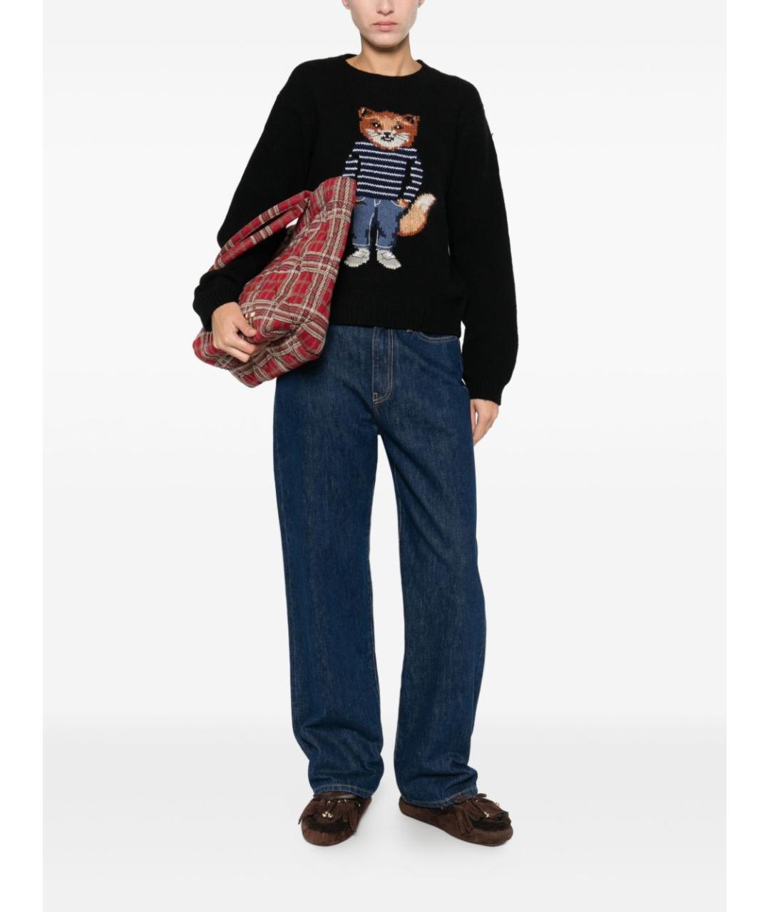 MAISON KITSUNE Черный шерстяной джемпер / свитер, фото 2