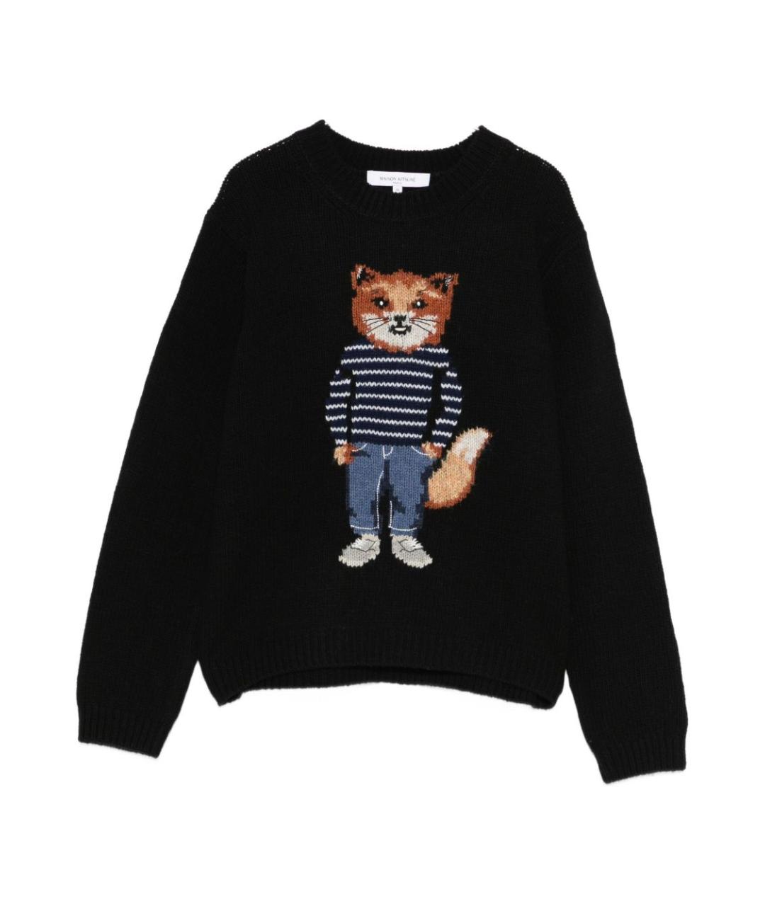 MAISON KITSUNE Черный шерстяной джемпер / свитер, фото 1