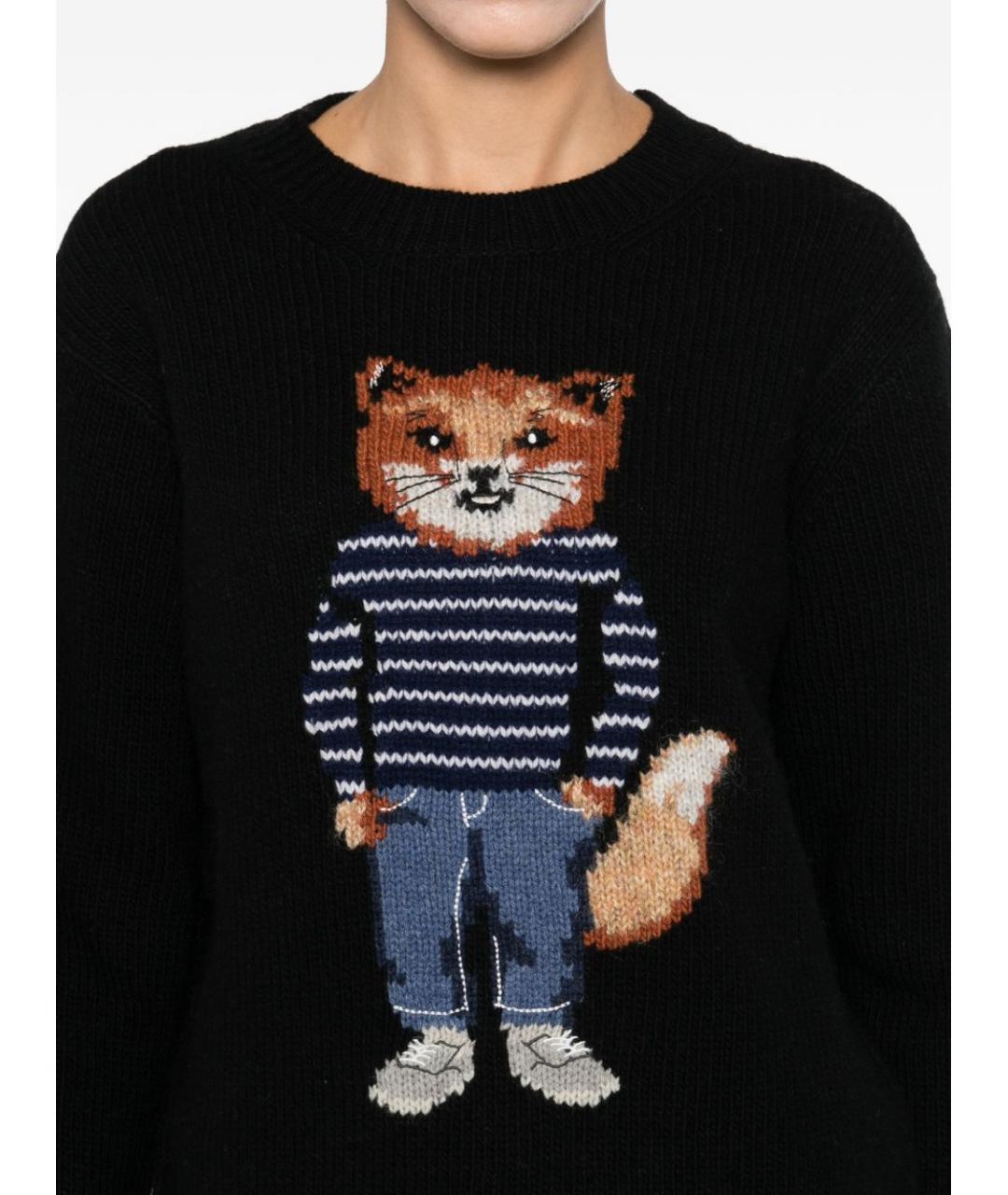 MAISON KITSUNE Черный шерстяной джемпер / свитер, фото 4