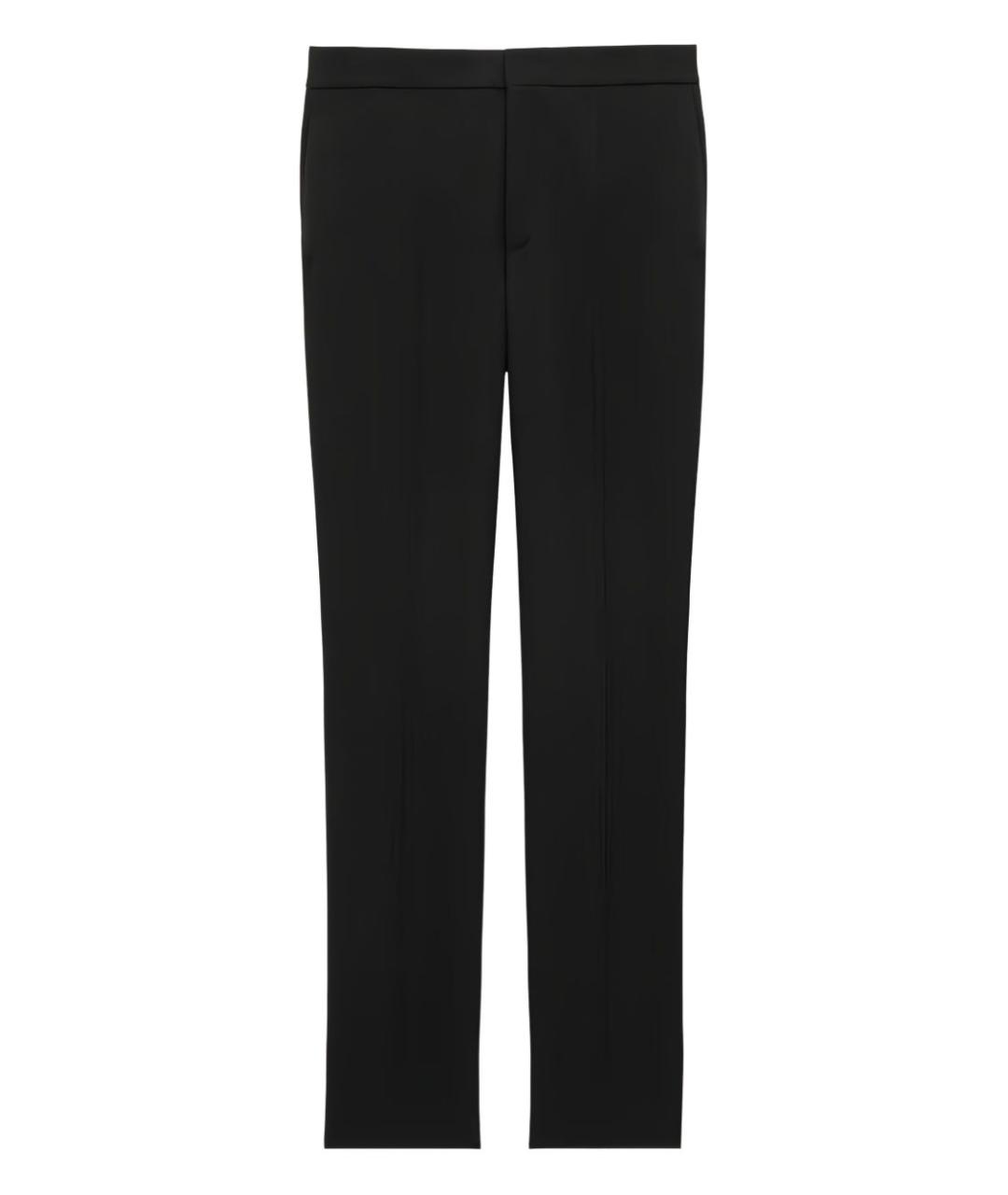 SAINT LAURENT Черные шерстяные повседневные брюки, фото 3