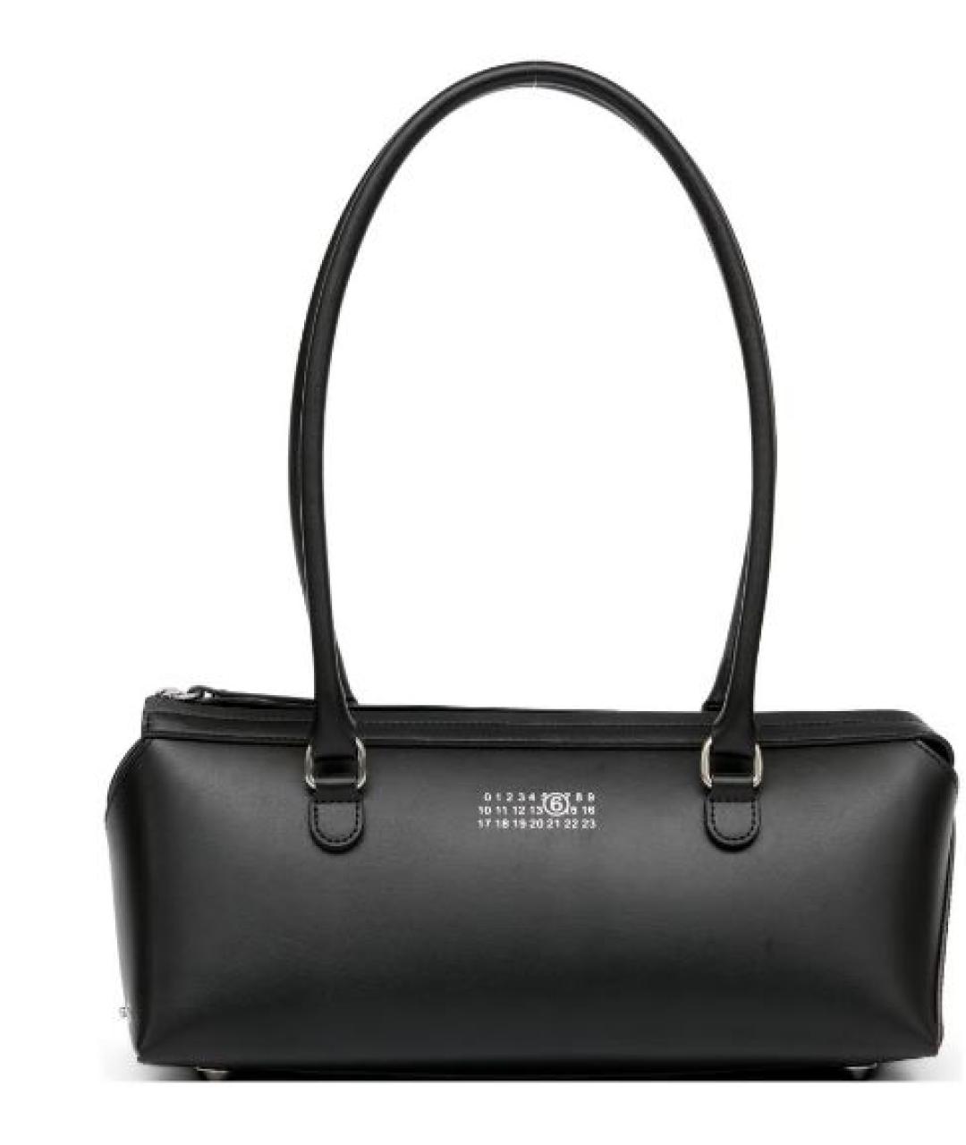 MM6 MAISON MARGIELA Черная кожаная сумка тоут, фото 1