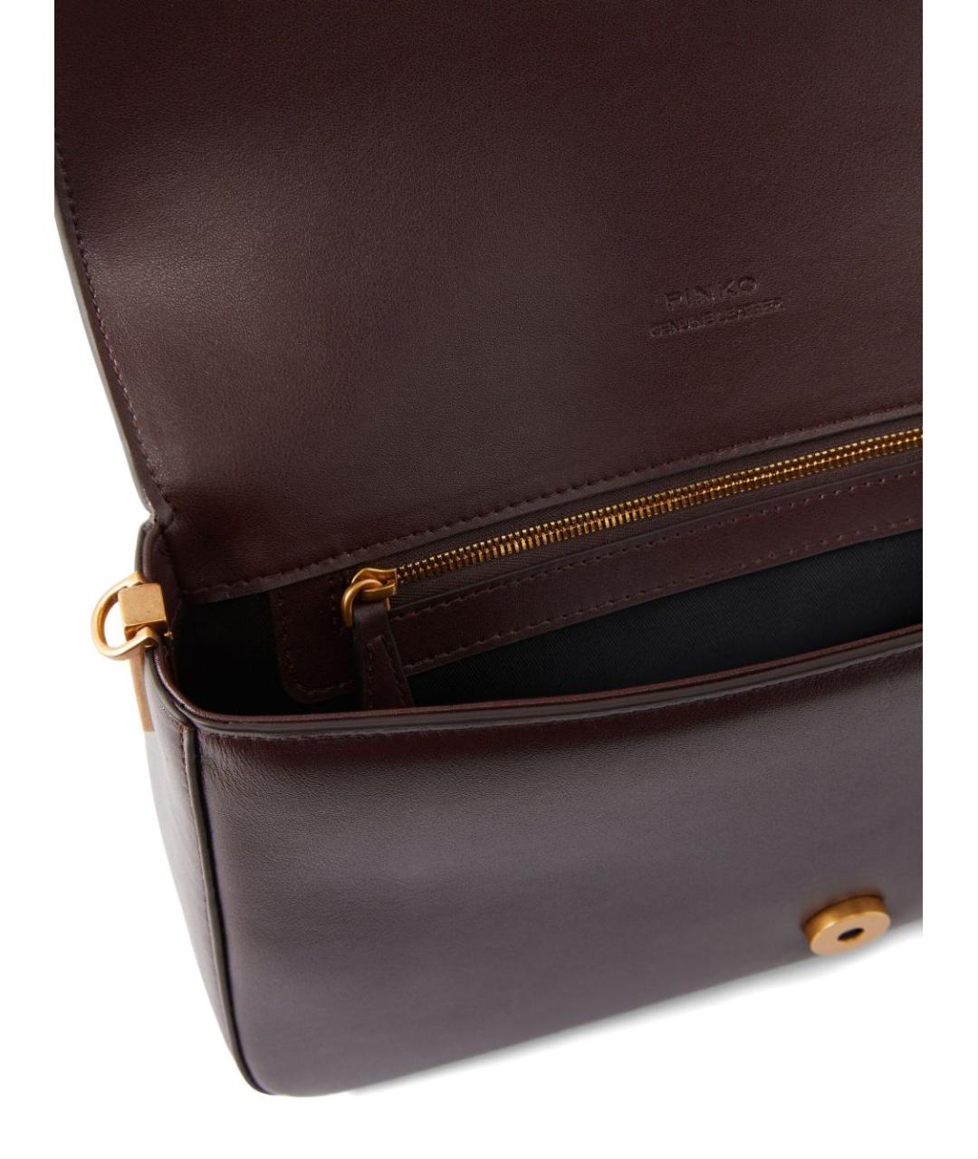 PINKO Бордовая кожаная сумка через плечо, фото 3