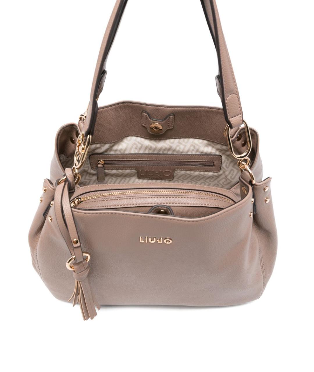 LIU JO Бежевая сумка тоут из искусственной кожи, фото 3