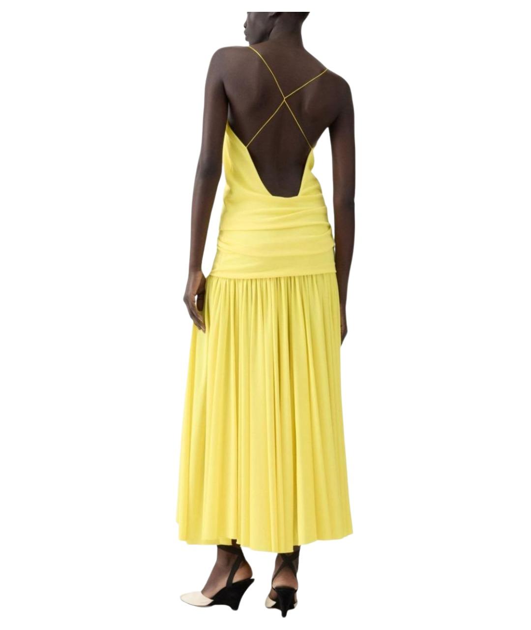 JACQUEMUS Желтое вискозное повседневное платье, фото 3