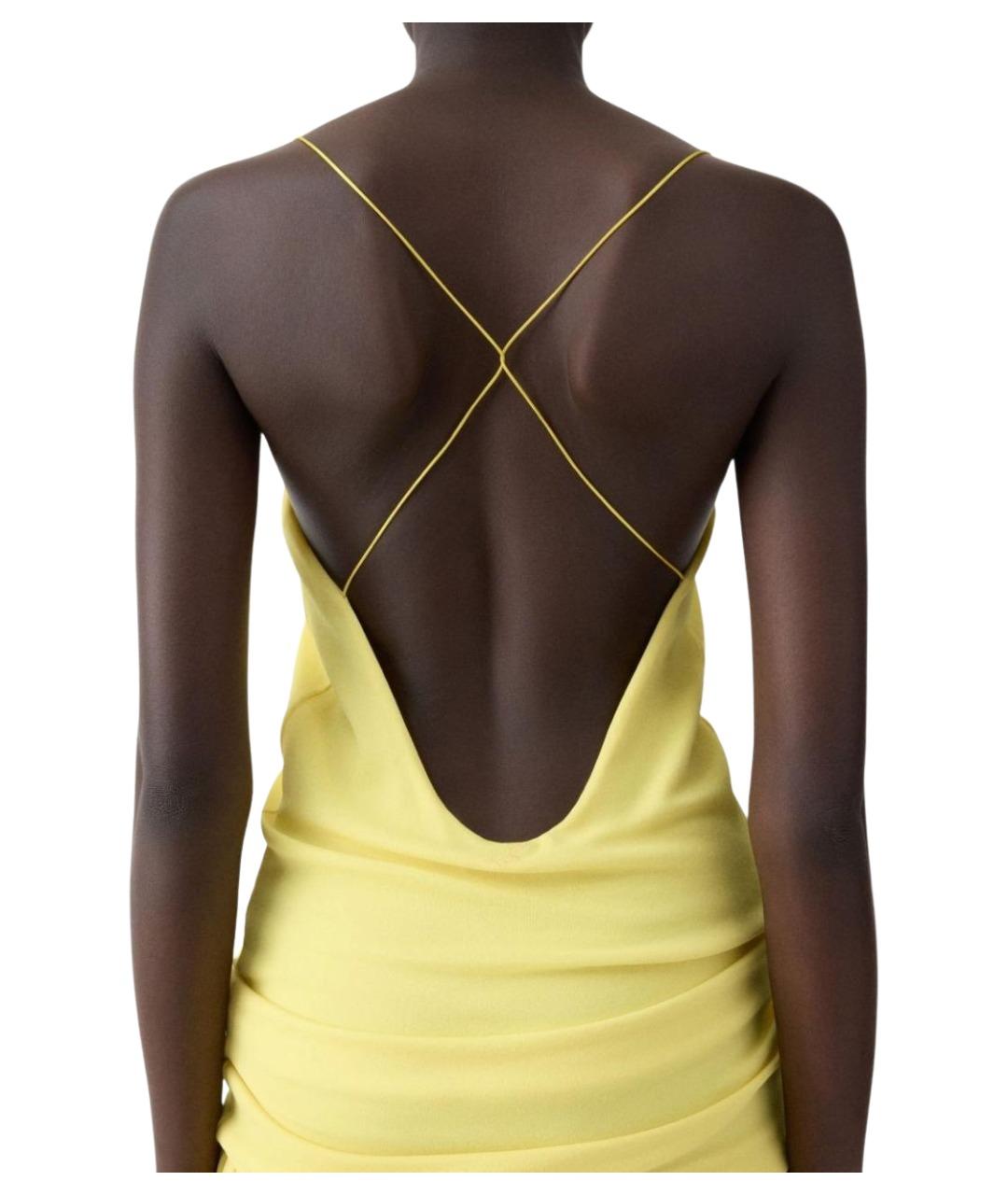 JACQUEMUS Желтое вискозное повседневное платье, фото 2