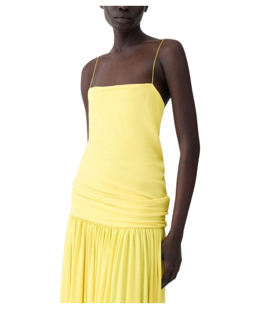 JACQUEMUS Желтое вискозное повседневное платье, фото 5