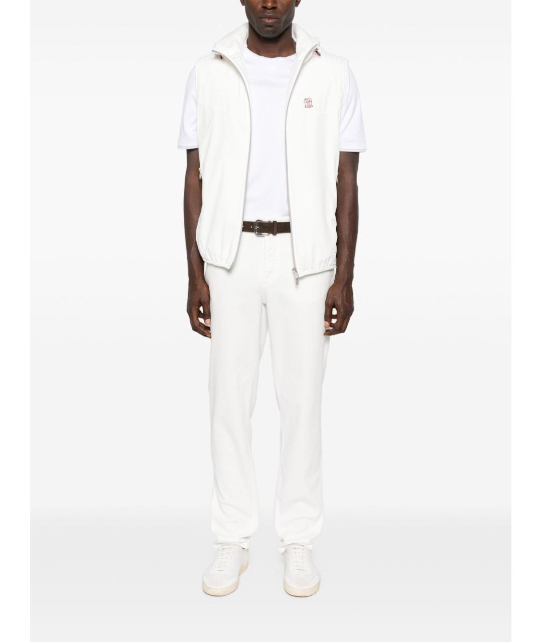 BRUNELLO CUCINELLI Белая хлопковая футболка, фото 2