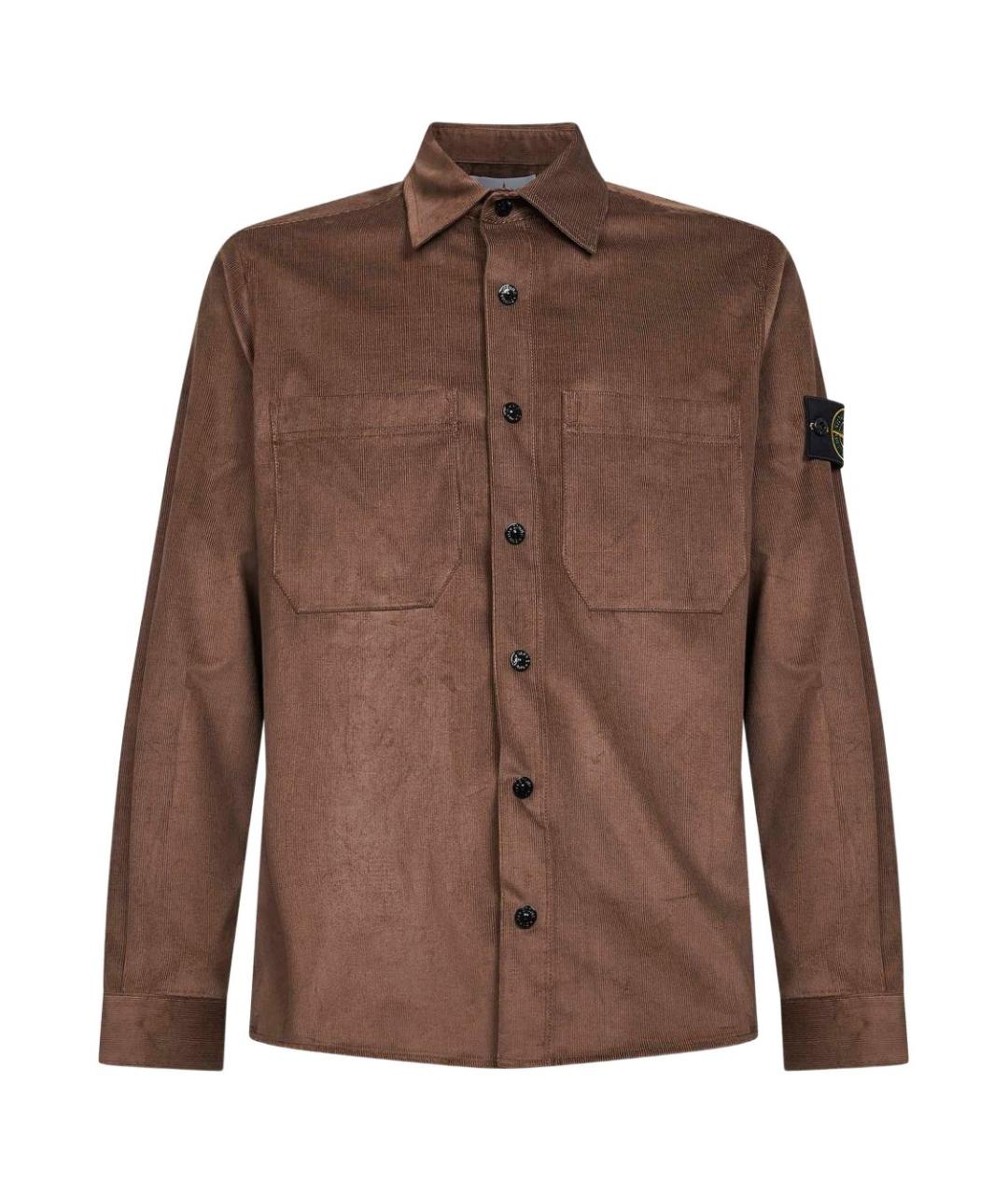 STONE ISLAND Коричневая хлопковая кэжуал рубашка, фото 1