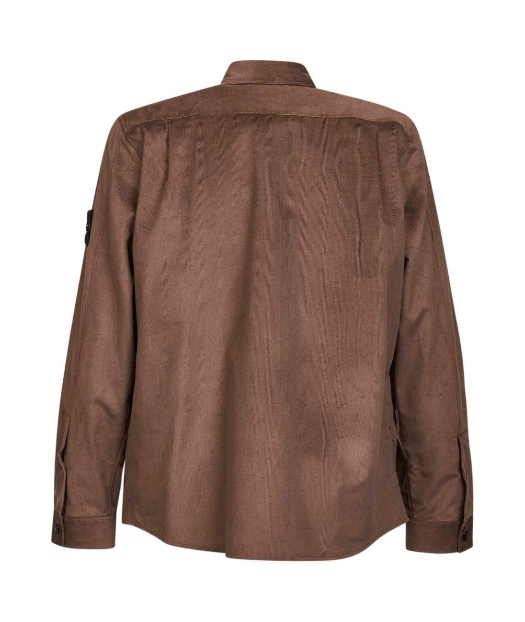 STONE ISLAND Коричневая хлопковая кэжуал рубашка, фото 2