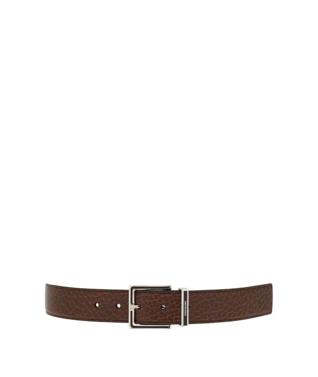 FERRAGAMO Коричневый кожаный ремень, фото 3