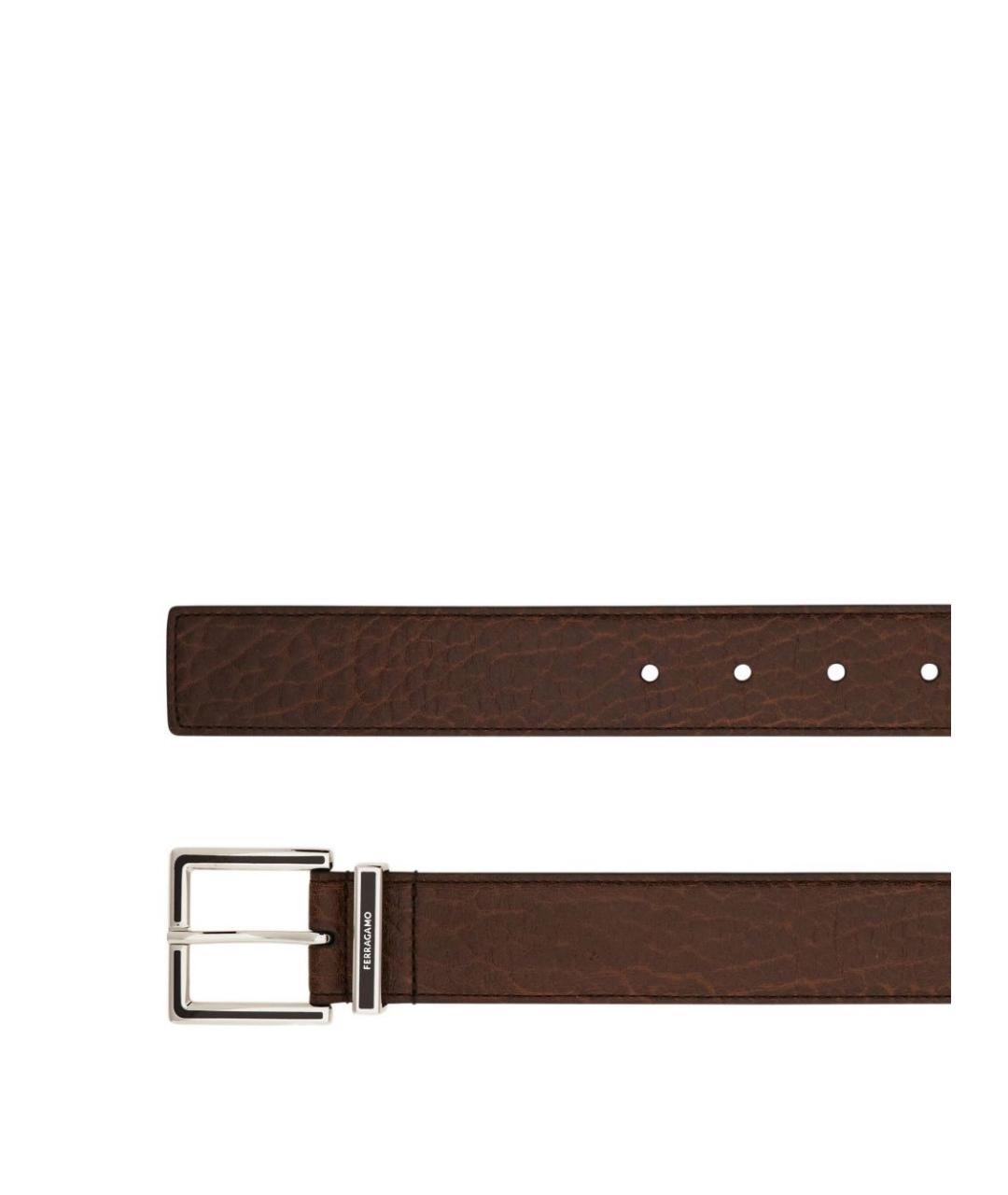 FERRAGAMO Коричневый кожаный ремень, фото 2