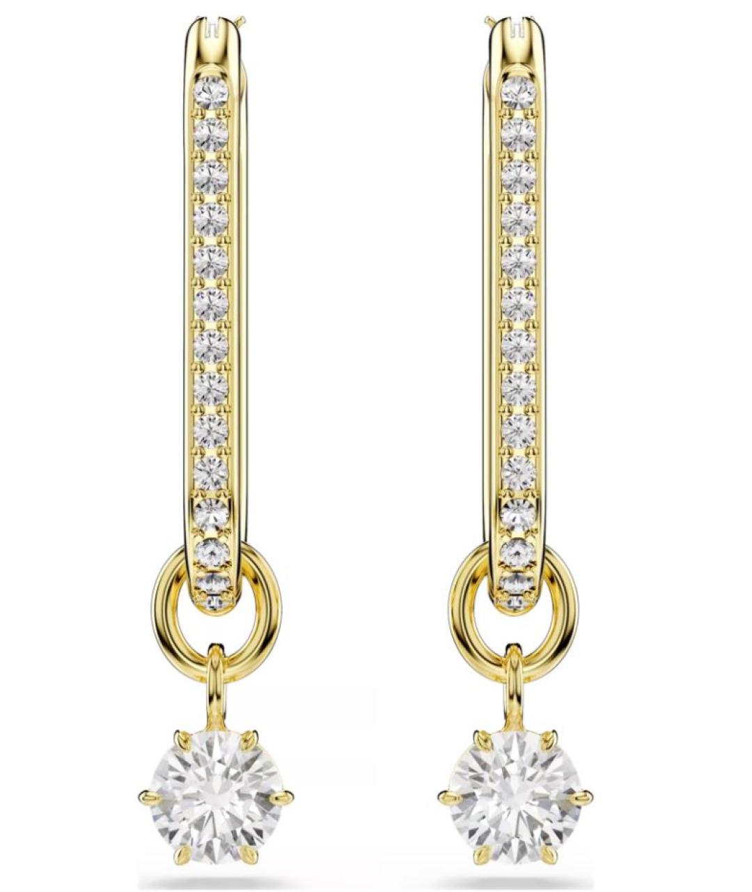 SWAROVSKI Золотые металлические серьги, фото 2