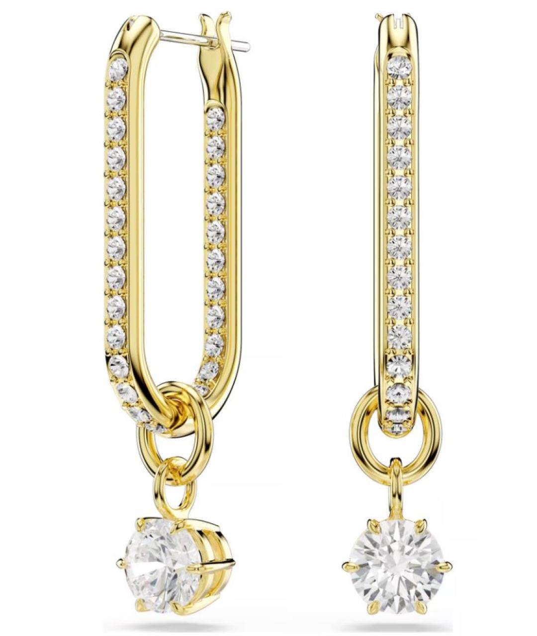 SWAROVSKI Золотые металлические серьги, фото 1