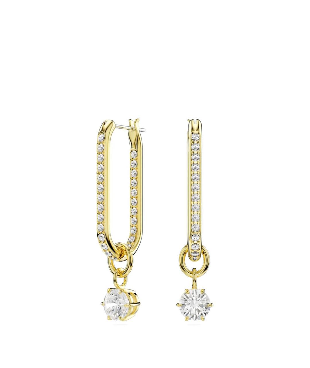 SWAROVSKI Золотые металлические серьги, фото 4