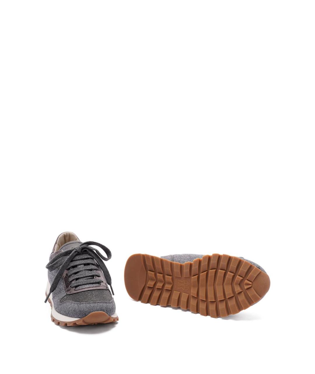 BRUNELLO CUCINELLI Серые кроссовки, фото 5