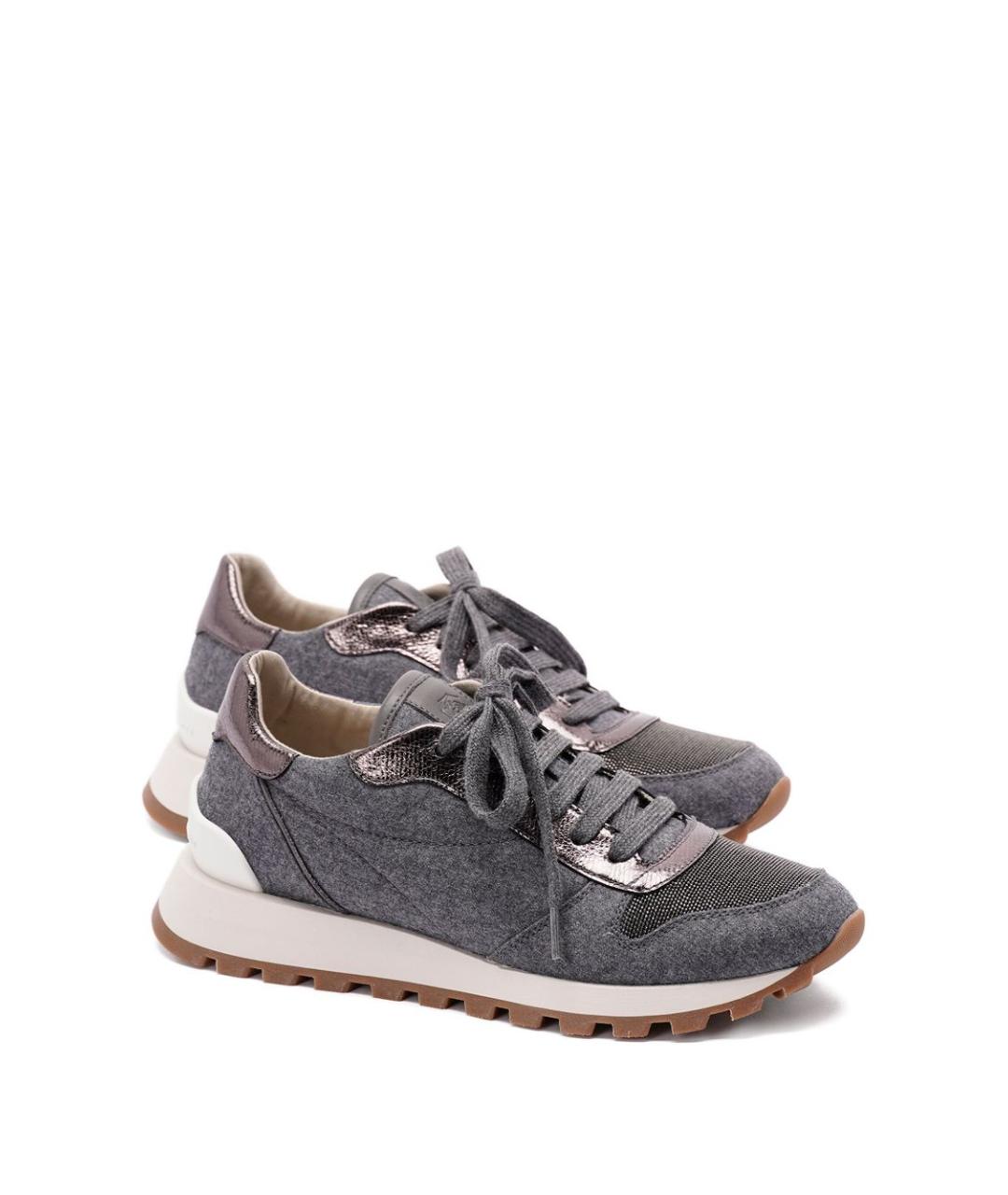 BRUNELLO CUCINELLI Серые кроссовки, фото 2