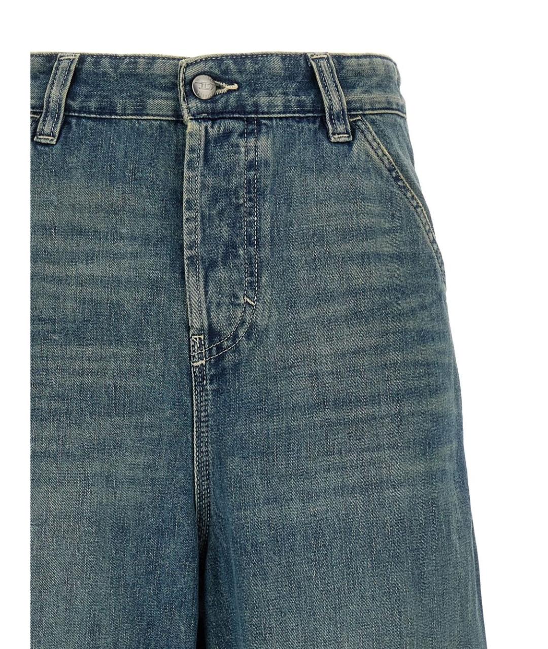 DIESEL Синие хлопковые прямые джинсы, фото 2