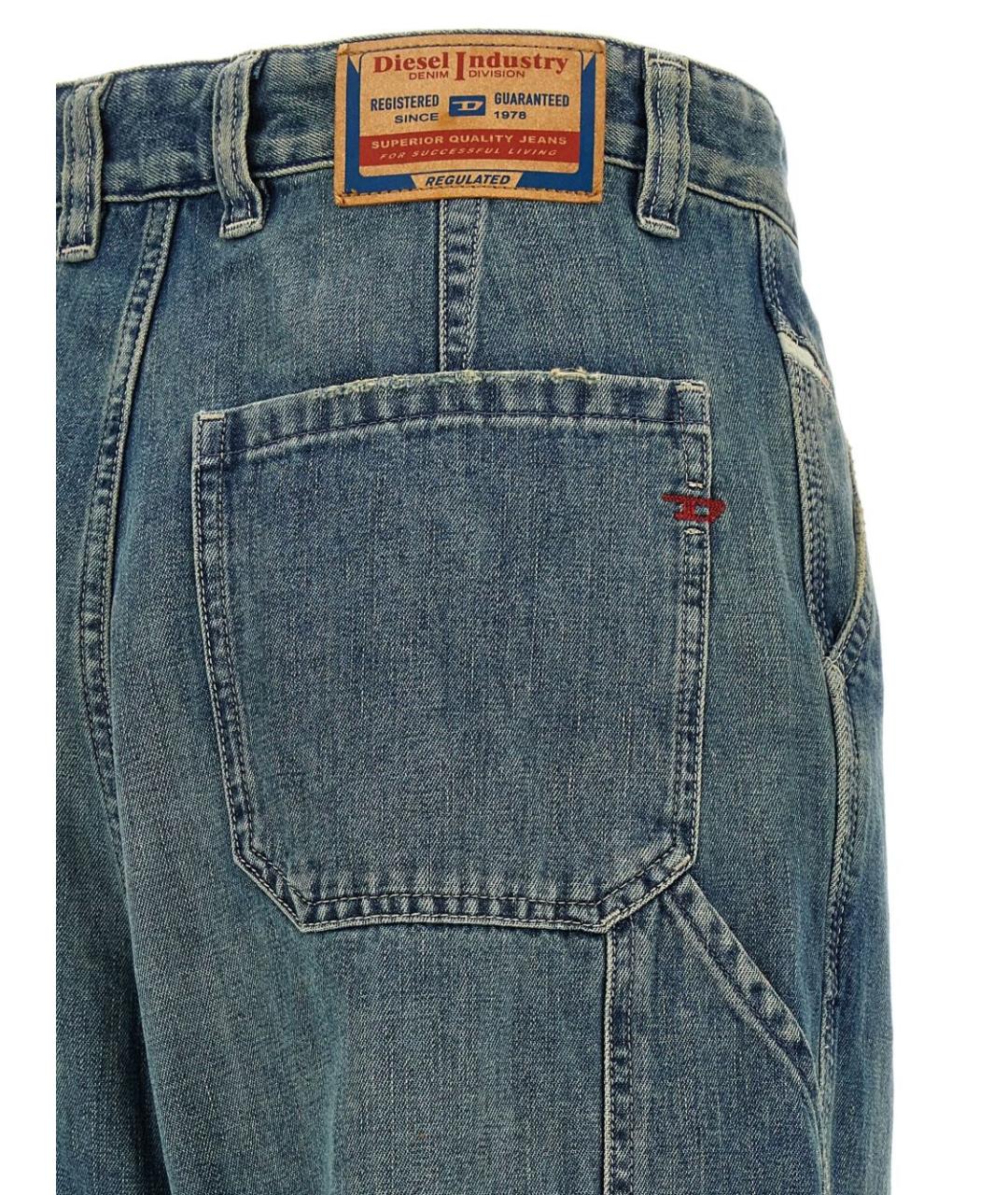 DIESEL Синие хлопковые прямые джинсы, фото 3