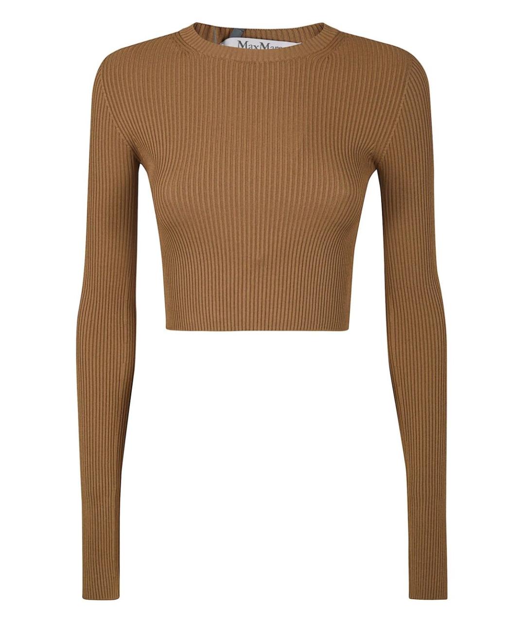 MAX MARA Коричневый вискозный джемпер / свитер, фото 1