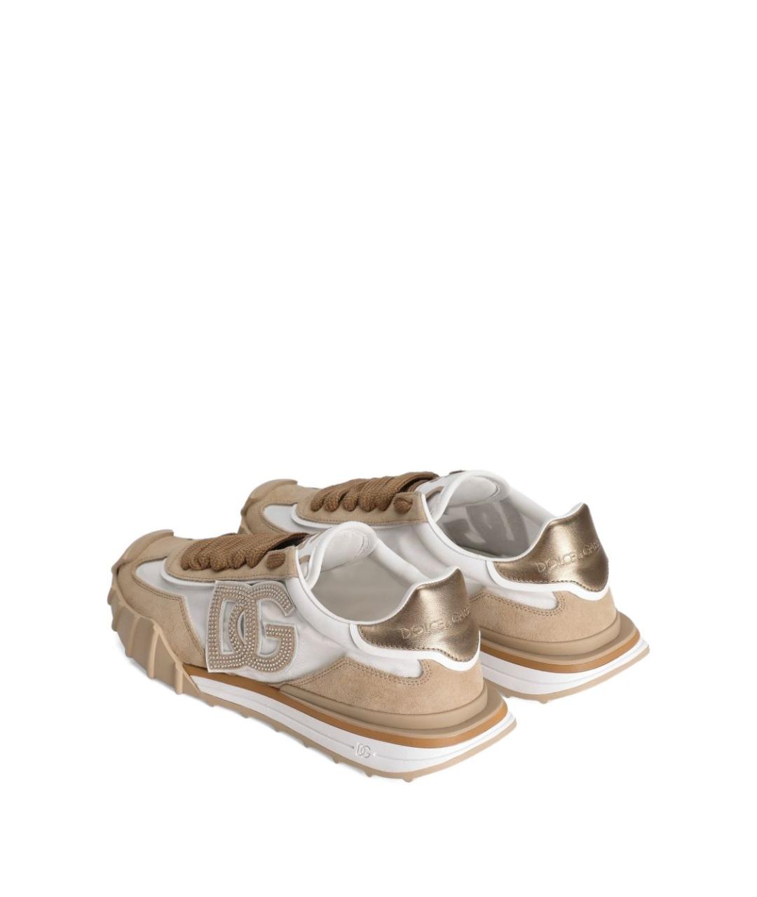 DOLCE&GABBANA Бежевые замшевые кроссовки, фото 3