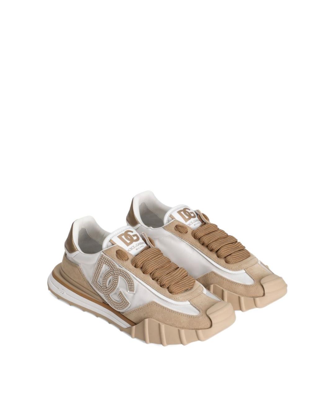 DOLCE&GABBANA Бежевые замшевые кроссовки, фото 2