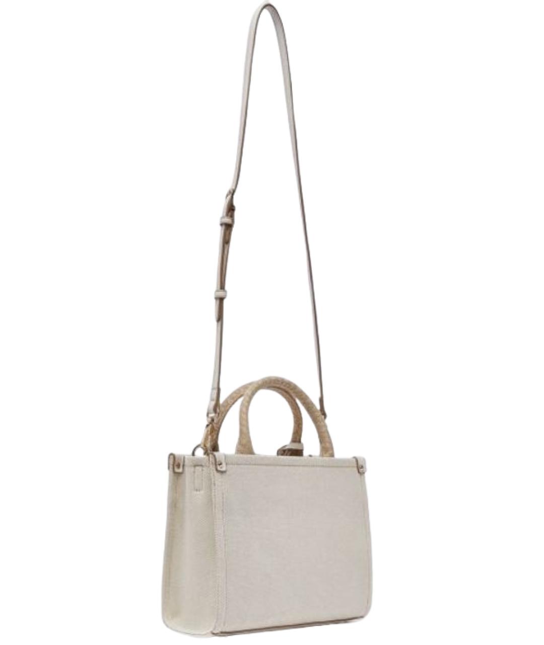 LIU JO Бежевая тканевая сумка тоут, фото 2