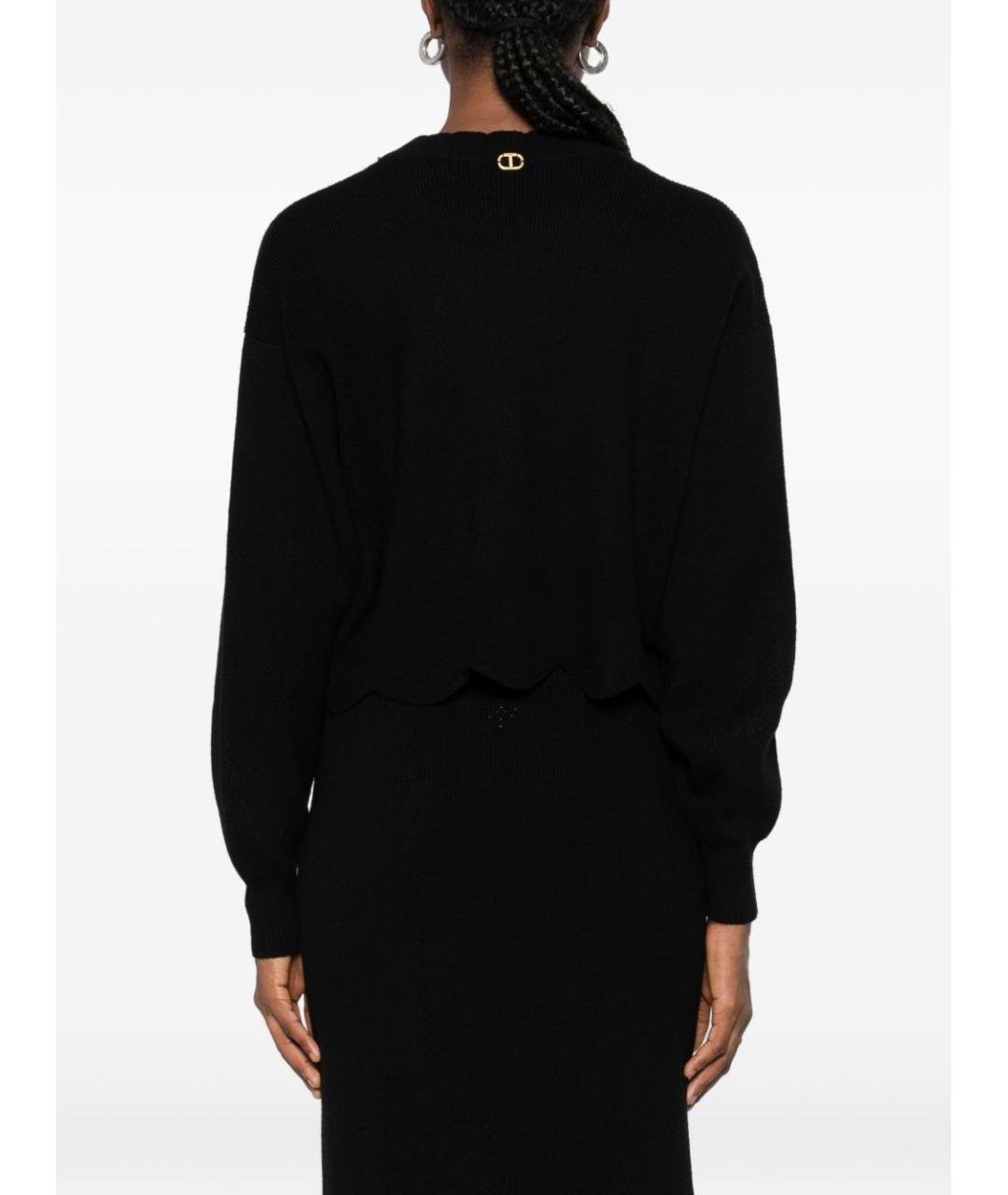 TWIN-SET Черный хлопковый джемпер / свитер, фото 4